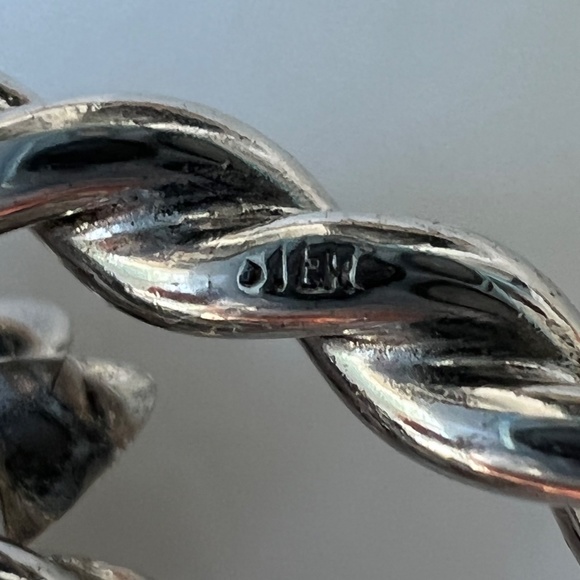 Vintage Sterling Silver Flowers Brooch Pin Chunky Oversized 19 g - Picture 6 of 9